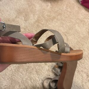 Lucky Brand cork wedge sandals